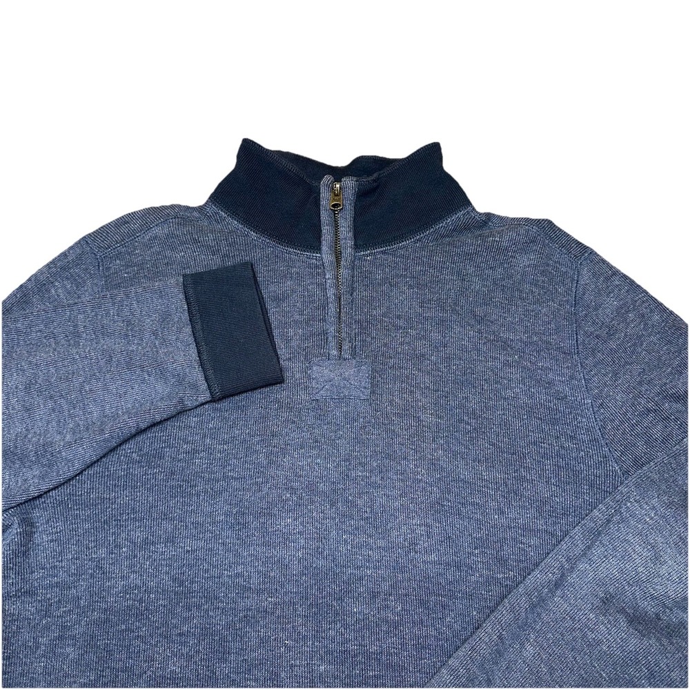 Abercrombie & Fitch Muscle Pullover Blue Long Sleeve Shirt 1/4 Zip Men's L FLAW